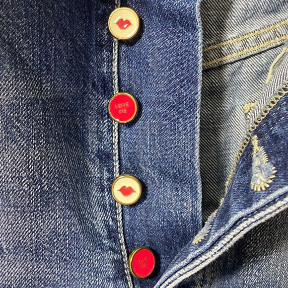 Scotch & Soda Cuffed Women Button Fly Jean Shorts 28 Festival Retro Grunge Y2K - Picture 4 of 15